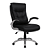 Cadeira de Escritório em Couro e PVC Cinza - Modelo HLC-1526 com Design Ergonômico CADE-DO-HLC-1526 - Imagem 1
