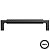 Puxador Zigrinato IL1780 128mm Preto Italy Line - Imagem 1
