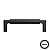 Puxador Zigrinato IL1780 96mm Preto Italy Line - Imagem 1