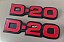 Par Emblema Paralama Vermelho D20 Original GM - D20 93/96 - Imagem 1