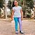 Legging Bicolor Canelada Azul E Lilas - Imagem 1