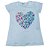 Camiseta coração paête colorido - Imagem 1