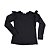 Camiseta babado preta - Imagem 1