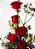 ARRANJO ENCANTO- ROSAS VERMELHAS - RUSCUS NO VASO DE VIDRO - Imagem 3