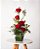 ARRANJO ENCANTO- ROSAS VERMELHAS - RUSCUS NO VASO DE VIDRO - Imagem 1