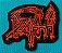 Death patch bordado termocolante Vermelho / Branco - Imagem 1