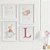 Quadros para quarto de bebê Ursinhas Nuvem Inicial e Nome - Imagem 1