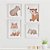 Quadros para quarto de bebê Fauna Brasileira Capivara Veado Raposa e Tatu - Imagem 1