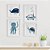 Quadros para quarto de bebê Fundo do Mar com Animais Marinhos - Imagem 1