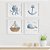 Quadros para quarto de bebê Fundo do Mar Polvo Baleia Âncora e Barco - Imagem 1