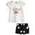 Conjunto Menina Fadinha: Blusa Branca e Shorts Preto - Imagem 1