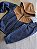 Conjunto Infantil Menino Jaqueta Jeans Felpado com Capuz e Calça Jogger - Imagem 5