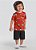 Conjunto Menino: Camiseta e Bermuda de Caminhões de Obra - Imagem 1