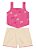Conjunto Infantil Menina: Blusa Cropped e Shorts Floral - Imagem 2