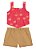 Conjunto Infantil Menina: Blusa Cropped e Shorts Floral - Imagem 2