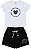 Conjunto Infantil Menina: Blusa Meia Malha e Shorts Moletinho - Imagem 2