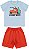 Conjunto Infantil Menino: Camiseta Meia Malha e Bermuda Moletinho - Imagem 2