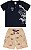 Conjunto Infantil Menino: Camiseta Meia Malha e Bermuda Moletinho - Imagem 2