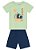 Conjunto Infantil Menino: Camiseta Estampa Tropical Puff e Bermuda Moletinho - Imagem 2