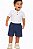 Conjunto Infantil Menino: Camisa Polo Jacquard Listrada e Bermuda Jeans com Elastano - Imagem 3