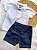 Conjunto Infantil Menino: Camisa Polo Jacquard Listrada e Bermuda Jeans com Elastano - Imagem 4