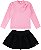 Conjunto Infantil Menina Matelassê com Shorts Saia em Meia Malha - Imagem 2