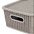 Caixa organizadora Rattan com tampa, Cinza, 12,5L, OR24-01, São Bernardo - Imagem 3