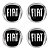Jogo Emblema Resinado Fiat Black Roda Calota Centro 48mm - Imagem 1