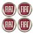 Kit Emblema Resinado Fiat Vermelho Roda Calota Centro 48mm - Imagem 1