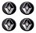 Emblema Adesivo Resinado 04 Peças Renault Calota Roda 48mm - Imagem 1