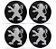 Jogo Emblema Resinado Peugeot Roda Calota Centro 48mm - Imagem 1