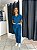 Pijama Clássico Gabardine Feminino Azul Petroleo - Imagem 2