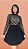 Blusa Renda Rosas I - Preta - Imagem 1