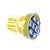 Lâmpada T10 8 leds AMARELO Automotiva carro pingo w5w super LED 12v placa teto farolete - Imagem 4