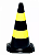 CONE PLASTICO 50CM - PRETO COM FAIXAS AMARELAS - MARCA PLASTCOR - COD 700.01304 - Imagem 1