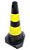 CONE PLASTICO 75 CM - PRETO COM FAIXAS AMARELAS - MARCA PLASTCOR - COD  700.01312 - Imagem 1