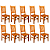 Kit com 10 Cadeiras Rústicas Alemã em Madeira Maciça de Demolição - Imagem 1