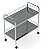 Mesa Auxiliar Inox 40x60x80cm com Rodizio e Varanda - Imagem 1