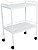 Mesa Auxiliar Pintura Epóxi 60x40x80cm com Rodizio e Varanda - Imagem 1