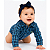 Body Infantil Unissex Texas Farm Xadrez Azul / Preto - Imagem 3