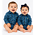 Body Infantil Unissex Texas Farm Xadrez Azul / Preto - Imagem 1