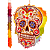 Pinhata Caveira Colorida com bastão decorado de segurança - Imagem 1