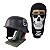 Capacete Aberto Militar Custom Harley Com Touca De Caveira - Imagem 1