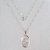 GARGANTILHA FOLHEADA A PRATA COM 50 MILÉSIMOS + VERNIZ DIAMOND CORRENTE SINGAPURA 45CM PINGENTE OVAL SÃO JORGE  20X14MM BORDA ESCRITA PRGG000088 - Imagem 1
