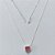 GARGANTILHA FOLHEADA A PRATA COM 50 MILÉSIMOS + VERNIZ DIAMOND - CORRENTE VENEZIANA PINGENTE CORAÇÃO COM ZIRCÔNIA ROSA 10MM PRGG000180 - Imagem 1
