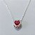 GARGANTILHA FOLHEADA A PRATA COM 50 MILÉSIMOS + VERNIZ DIAMOND - CORRENTE VENEZIANA PINGENTE CORAÇÃO COM ZIRCÔNIA ROSA 10MM PRGG000180 - Imagem 2
