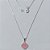 GARGANTILHA FOLHEADA A PRATA COM 50 MILÉSIMOS + VERNIZ DIAMOND - CORRENTE VENEZIANA 45CM PINGENTE TREVO ROSA 10MM PRGG000185 - Imagem 1