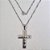 GARGANTILHA EM AÇO INOXIDÁVEL 316L CORRENTE SINGAPURA  45CM CRUCIFIXO ESCRITO JESUS 34MM ACGG000033 - Imagem 1