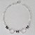 PULSEIRA FOLHEADA A PRATA COM 50 MILÉSIMOS + VERNIZ DIAMOND 19CM COM BORBOLETAS PRETAS FECHO LAGOSTA PRPS000127 - Imagem 1