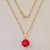 GARGANTILHA FOLHEADA A OURO CORRENTE 45CM PEDRA NATURAL 10MM OUGG000005 - Imagem 1